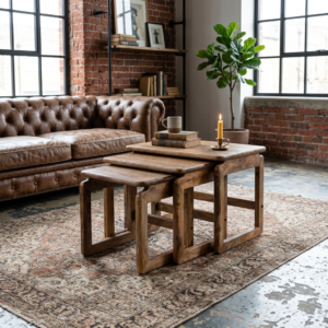 Bijzettafel Zoutelande set naturel