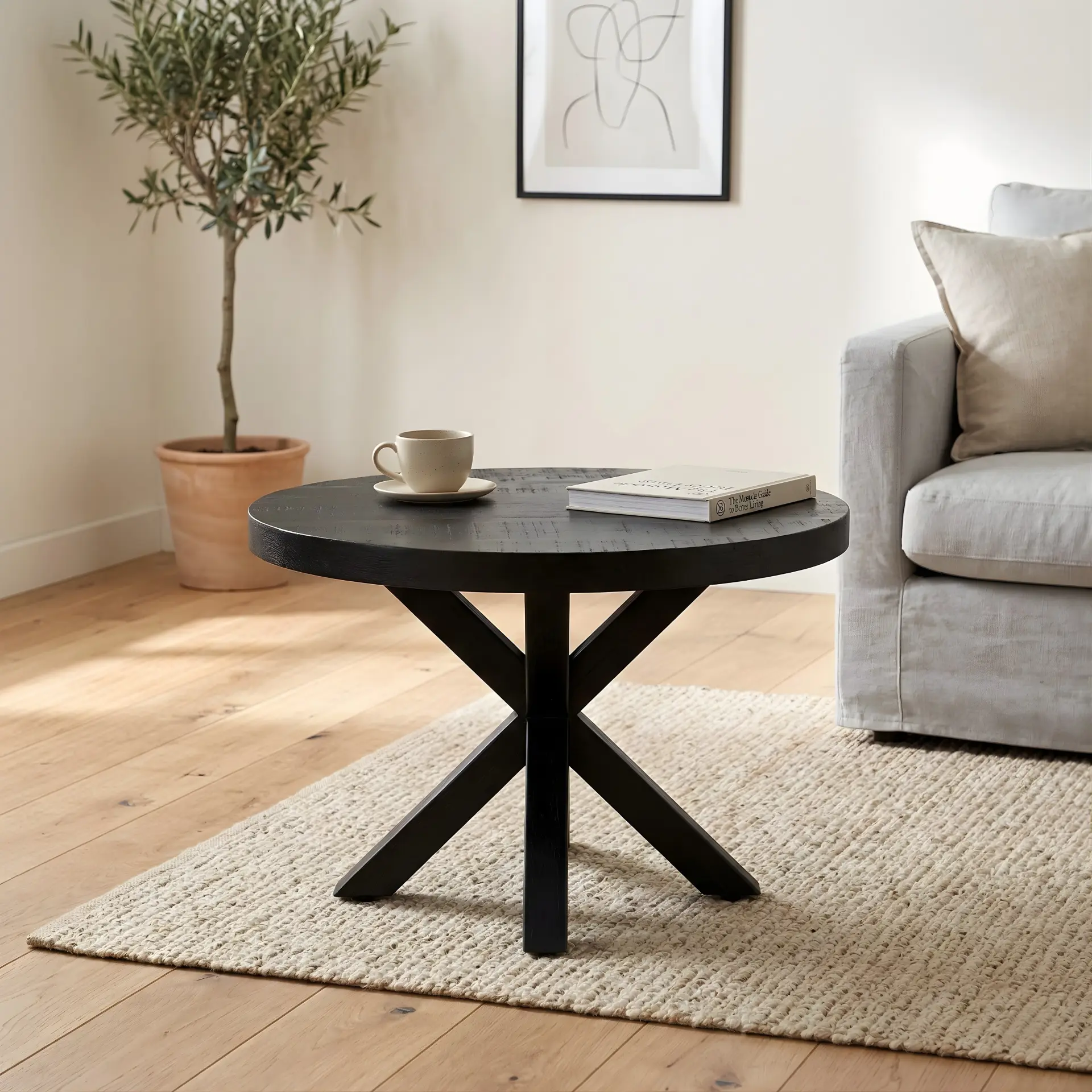 Salontafel Daan Ø70cm rond zwart Salontafel Daan Ø70cm rond zwart - Afbeelding 1