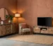 Industriële mangohouten eettafel in modern interieur