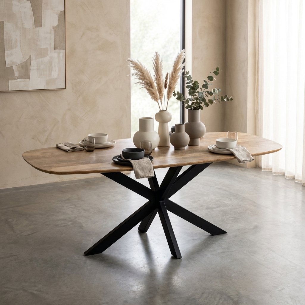 Eetkamertafel Vicenzo deens ovaal 200cm mangohout Eetkamertafel Vicenzo deens ovaal 200cm - Afbeelding 1